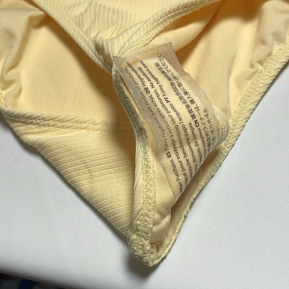 Forever 21 Yellow bikini set high waisted, ruffled strapless NWT L - Picture 9 of 10